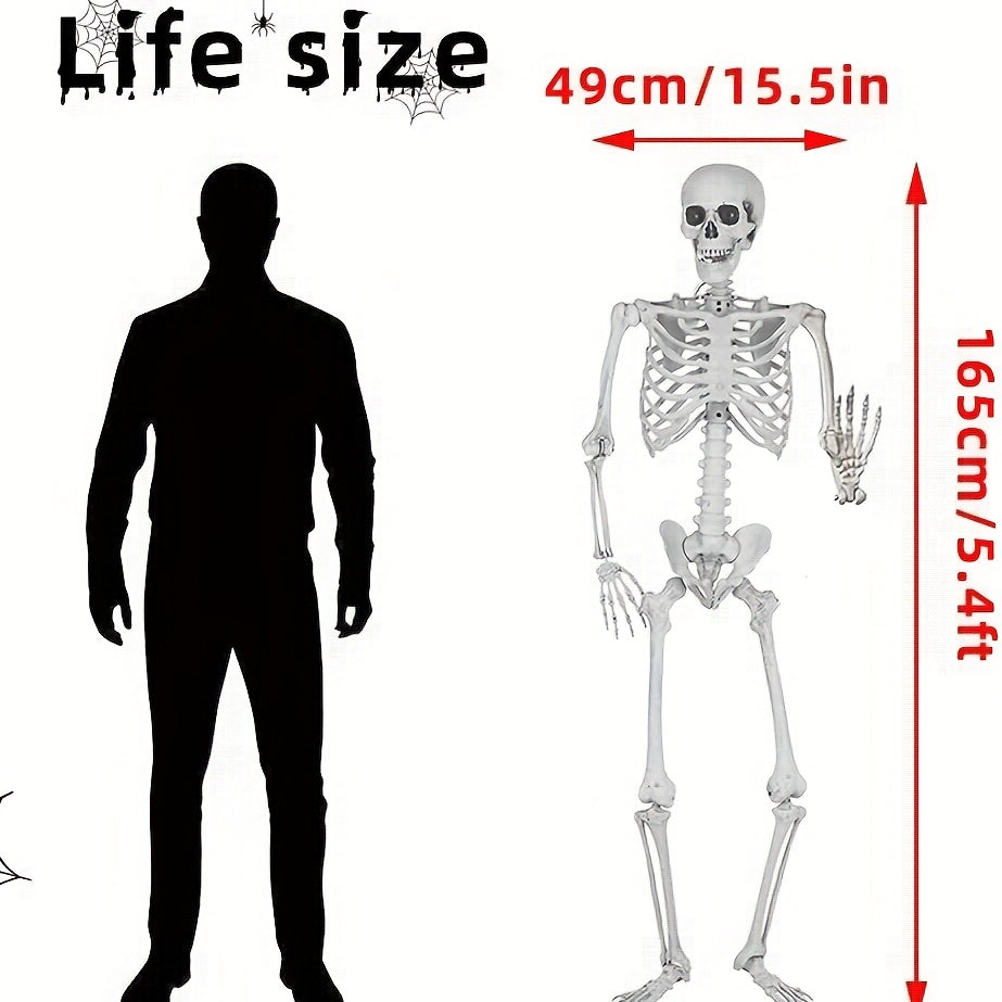Oversized Halloween Skeleton Decoration with Poseable Joints for Haunted Houses