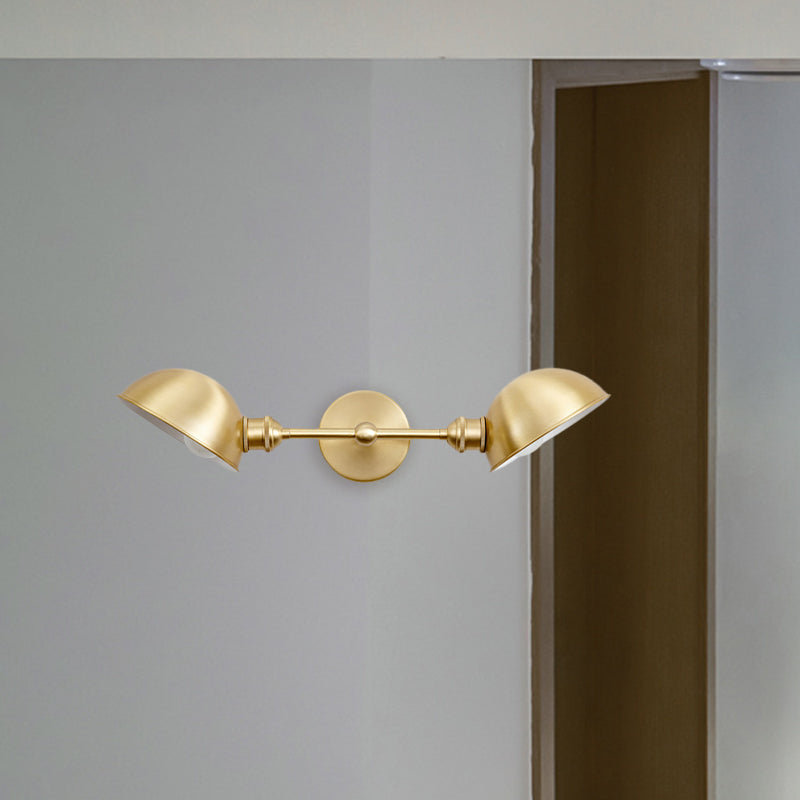 Taavita Vintage Dual Dome Vanity Light Fixture 2 Bulbs Bathroom Wall Mount Lamp in Black/Brass