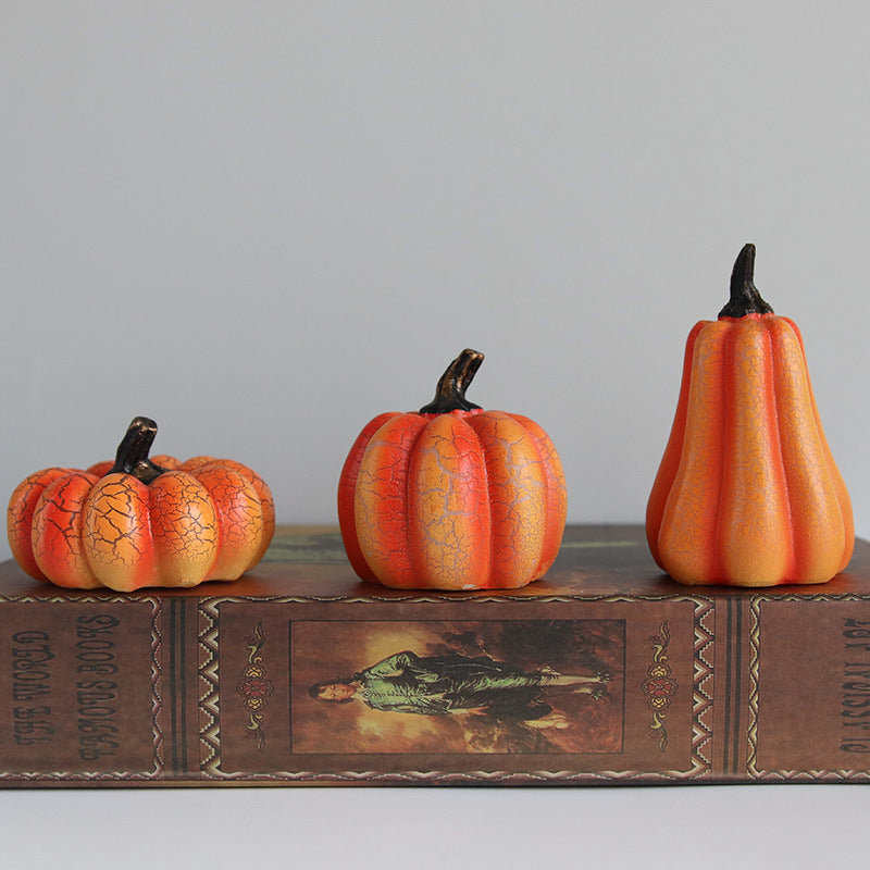 Battery-Powered Halloween Pumpkin Lanterns Set of 3 Resin Decor