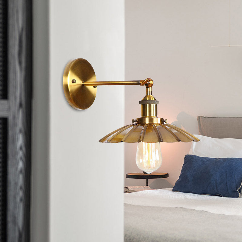 Taavita Vintage Stylish, Broken Wall Lamp 1 Bulb Metallic Rotatable Wall Bracket in Light Rust/White