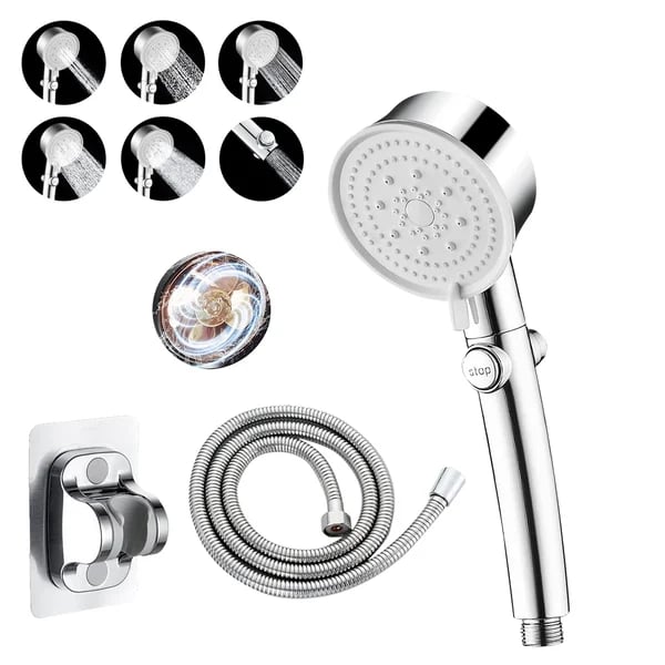 5 Spray Modes High-Pressure Showerhead with Self-Cleaning Feature