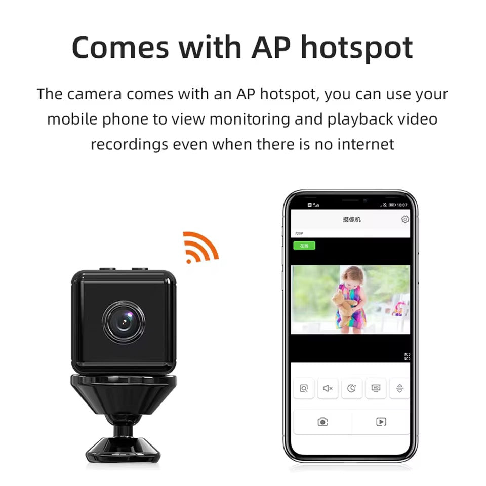 Indoor WiFi Security Camera - 1080P HD, Night Vision, 150° Viewing Angle