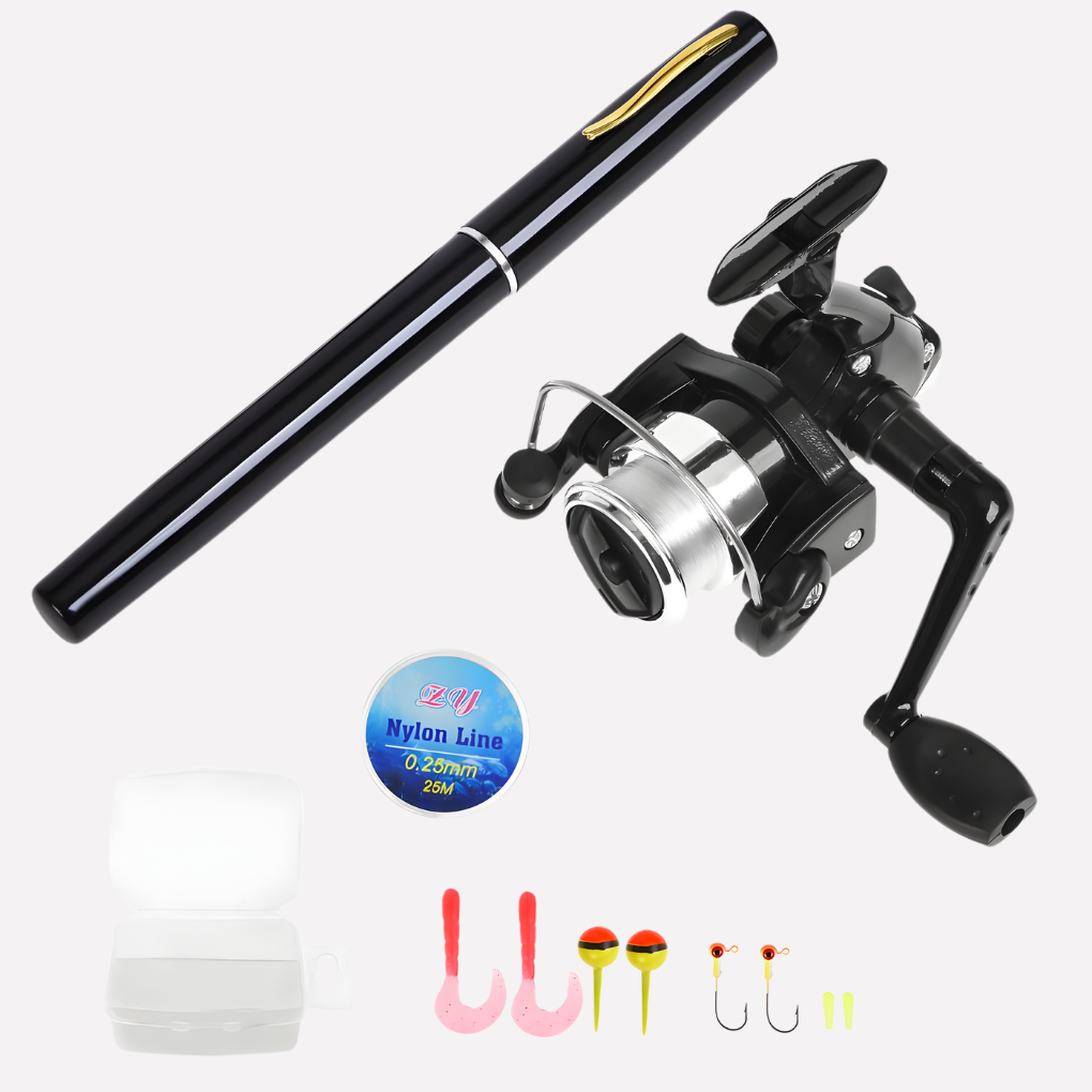 Compact Travel Fishing Kit with Telescopic Rod & Reel