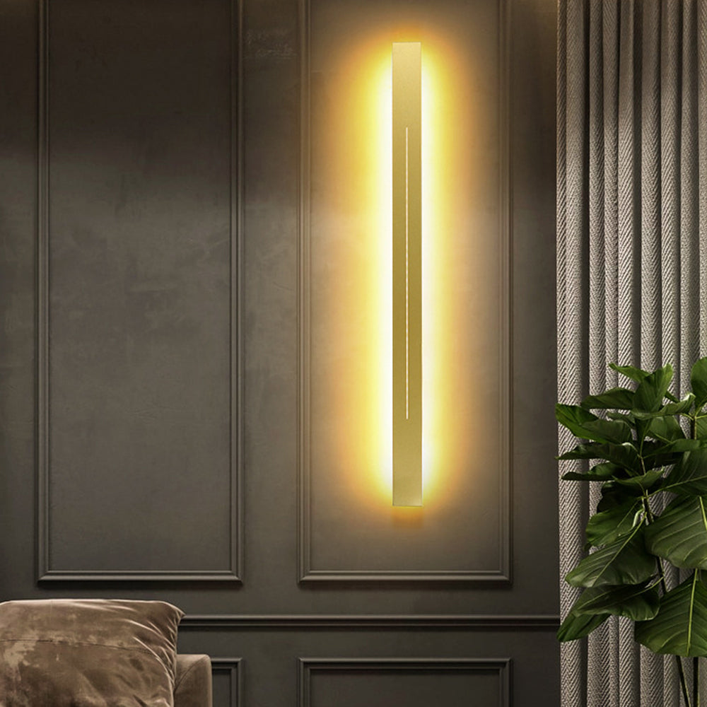 Taavita | Modern Linear LED Wall Lamp Black/Gold Acrylic Bathroom
