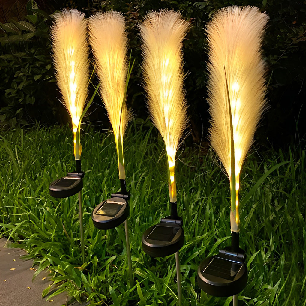 2PCS Intelligent Modern Solar LED Taavita Reed Decor Lawn Lamp