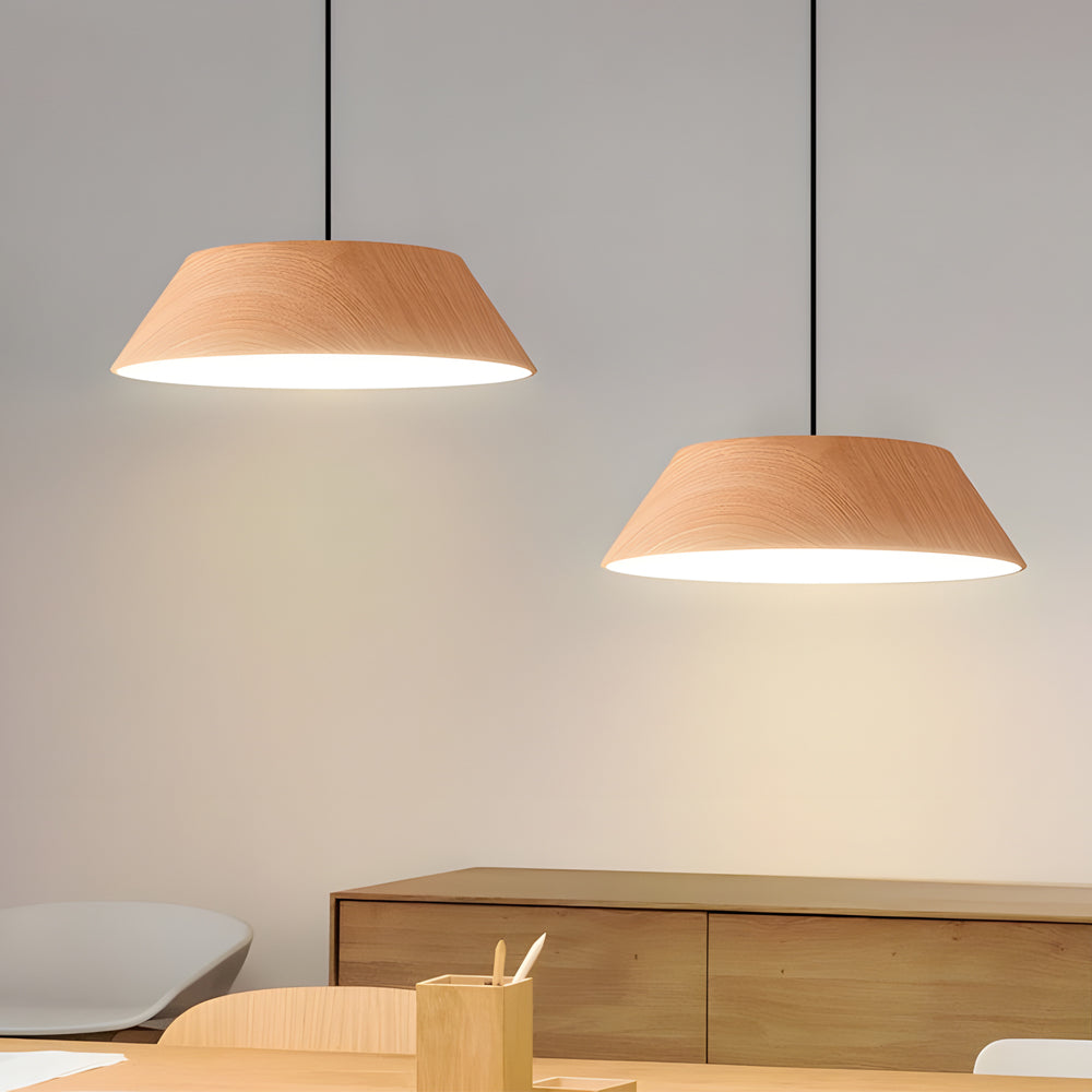15.74-Inch Round Wood Taavita Style LED Pendant Light