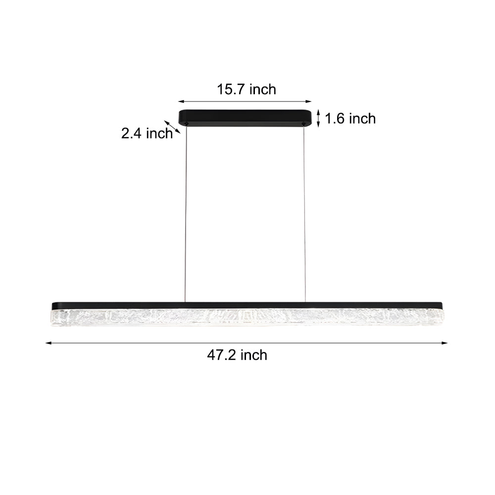 1 Light 47.24-Inch Dimmable Black Linear Pendant Light Island Light