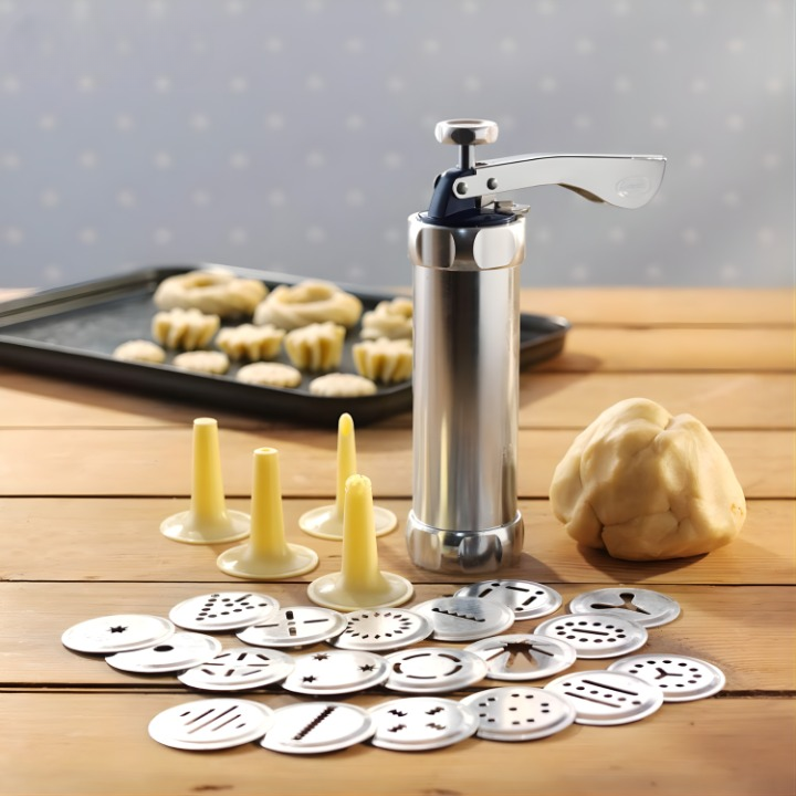 Premium Cookie Press with Customizable Stencils