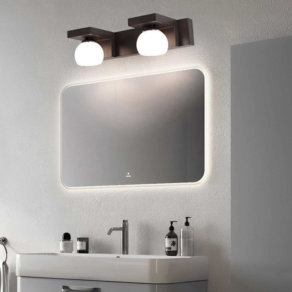 2/3 Light Wood Adjustable Spotlights LED Bathroom Vanity Light Mirror Bath Bar