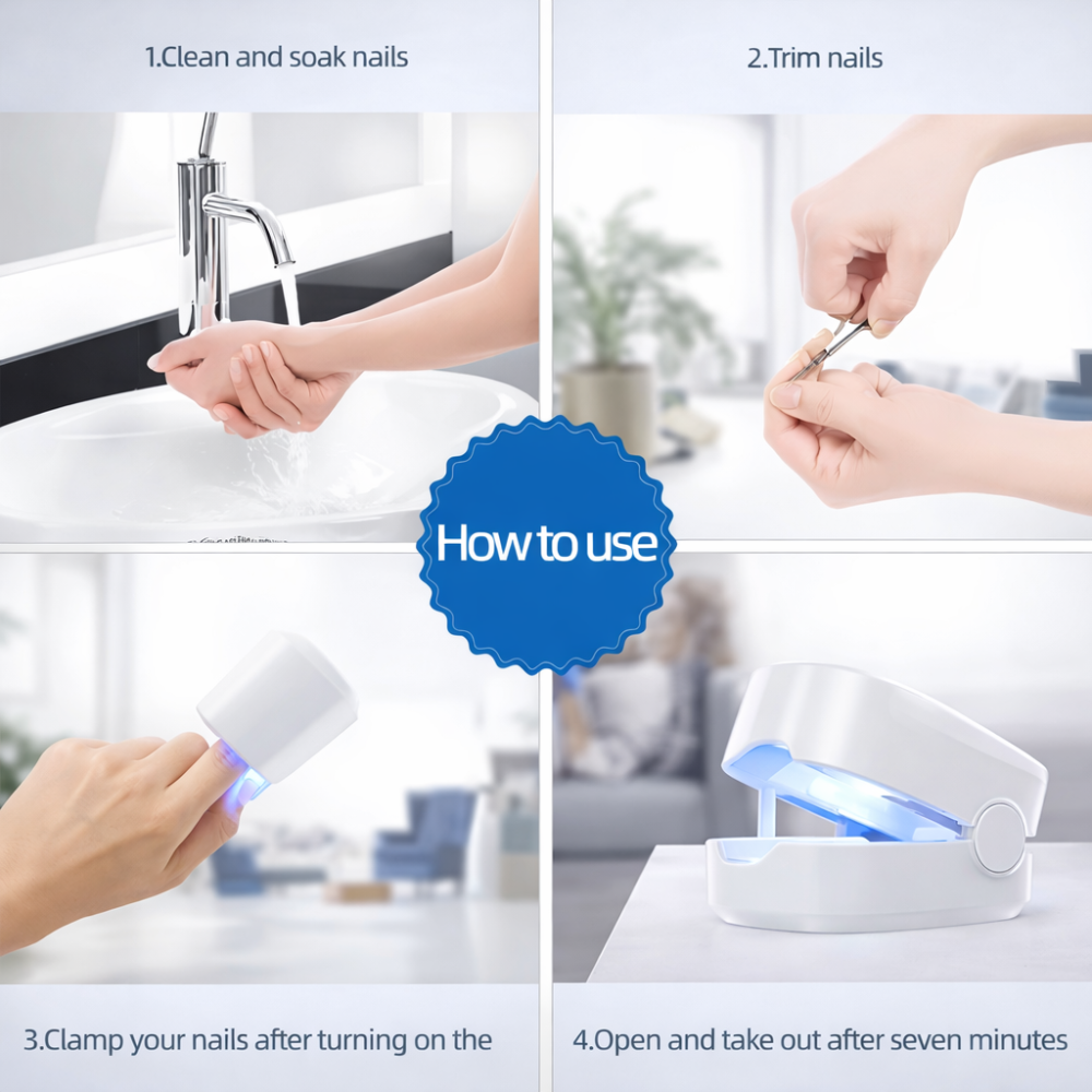 Nail Treatment Clip with Blue Light for Fungal and Lime Nails