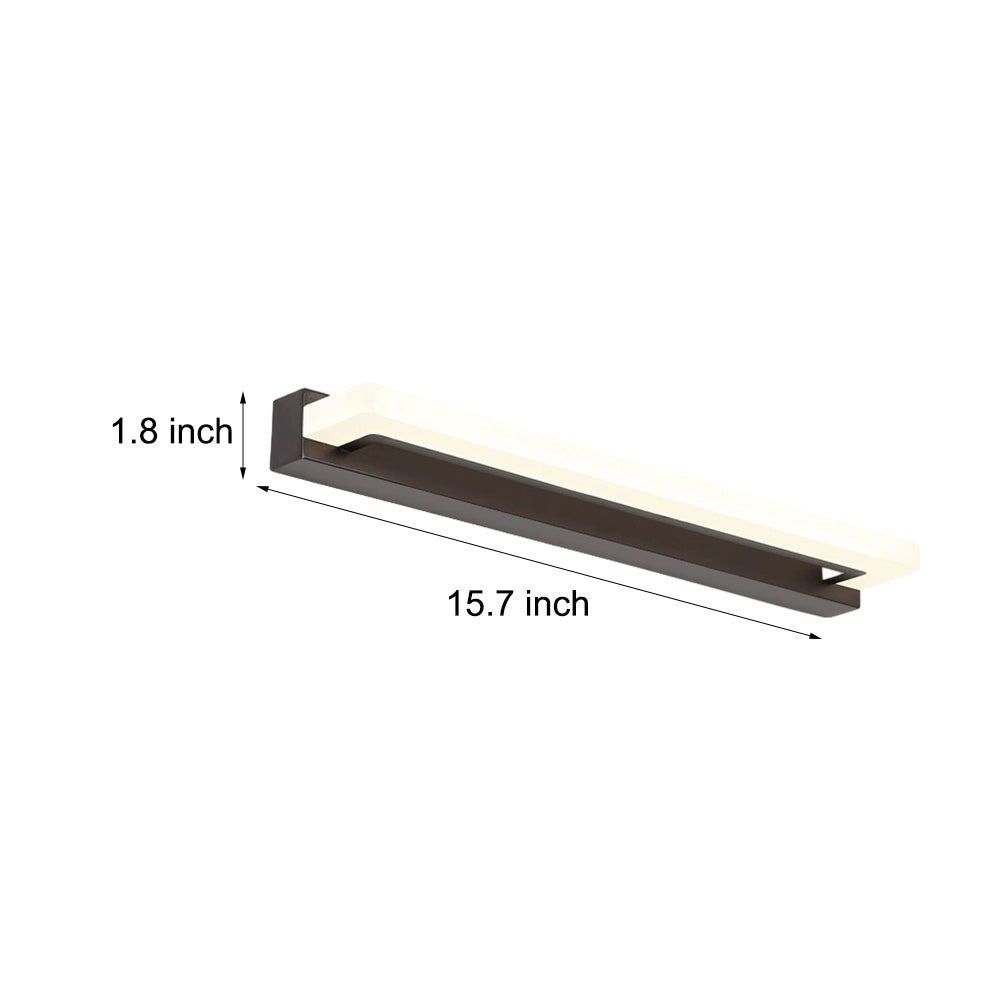 15.74'' Modern Black Linear LED Vanity Light - Stylish Bathroom Lighting Fixture
