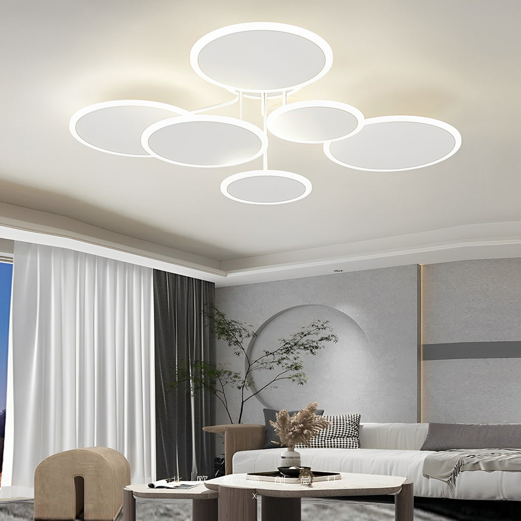 2/3/6 Round Three Step Dimming LED Matte White Nordic Ceiling Light Fixture