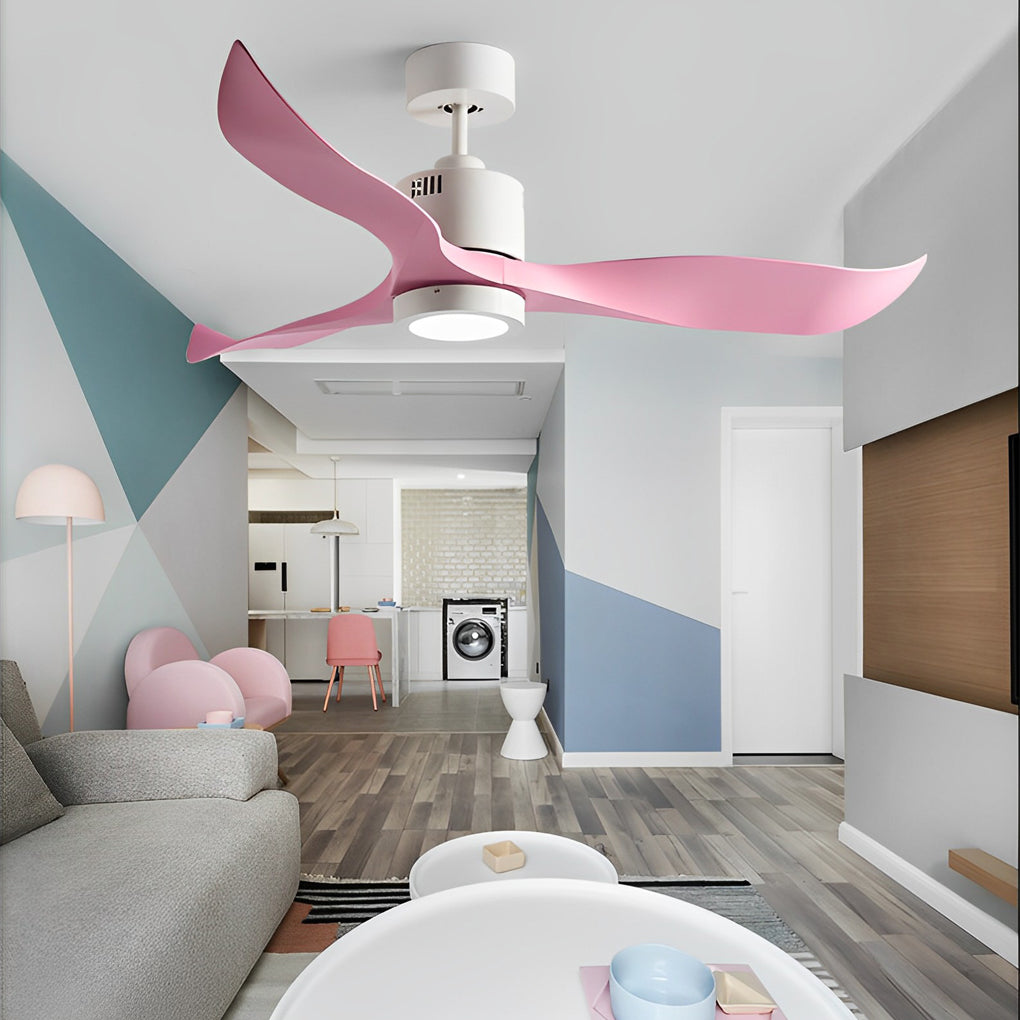 3 Blades Intelligent Mute Ceiling Fan Lamp with Remote LED Taavita Design
