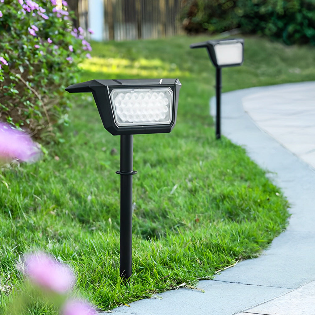 2PCS Taavita Solar Lights Outdoor Waterproof IP65 Black Modern LED Lawn Lamp