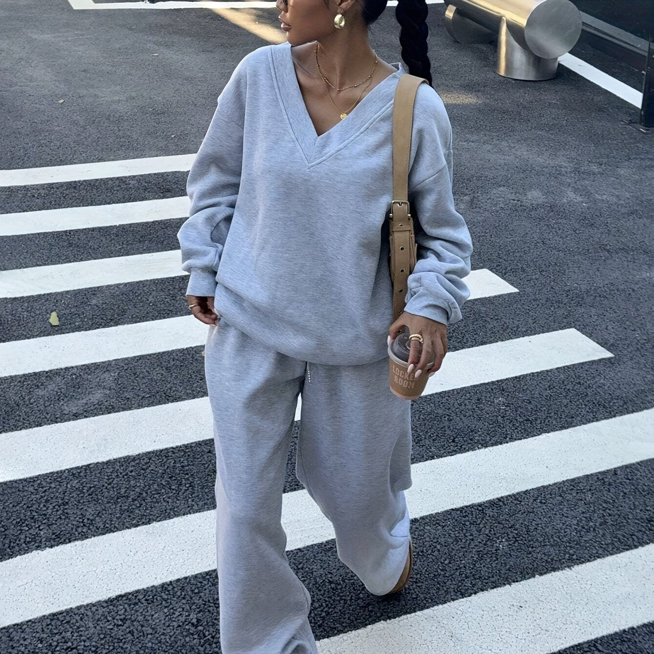 Women's Lounge Set | Soft Rib-Knit | Comfortable All-Day Wear | Polyester