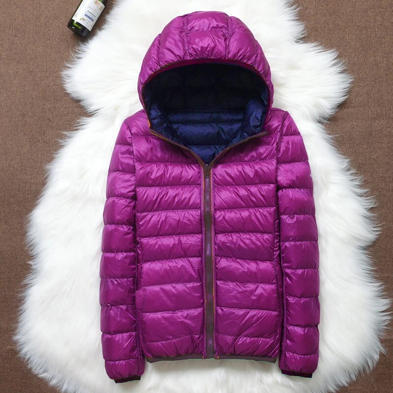 Reversible Hooded Down Jacket | Lightweight Insulated & Quilted Design | Dual-Style Versatile Warmth