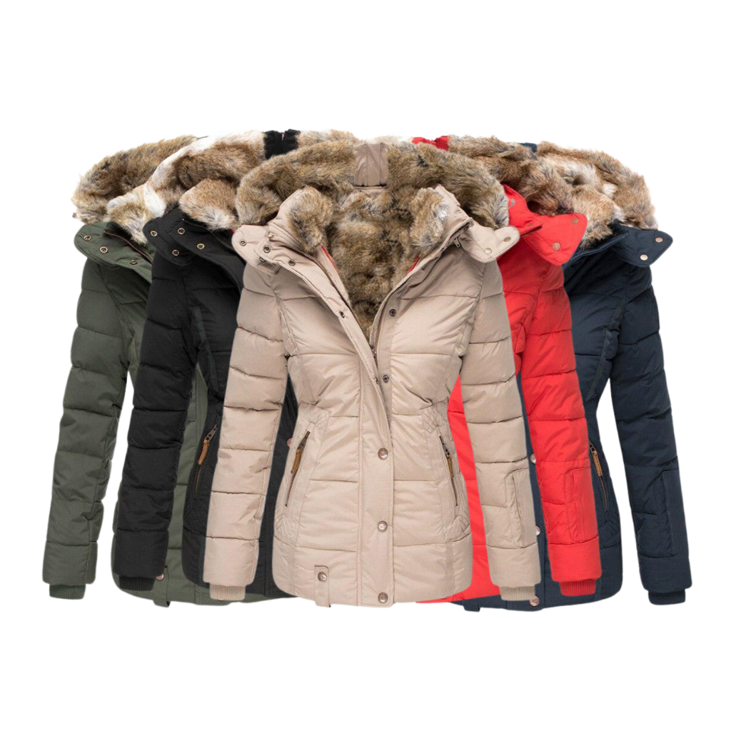 Women’s Winter Jacket | Slim Fit with Soft Fur Lining | Button Closure & Vertical Collar | Versatile Style for Formal & Casual Wear