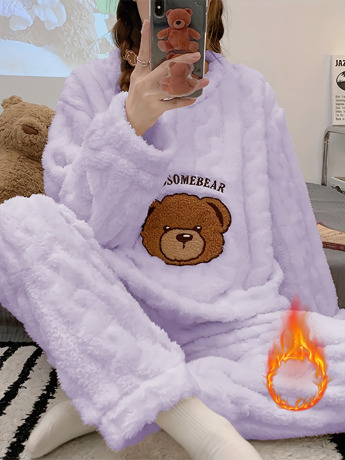 Women's Pajama Set | Plush Warmth | Cozy Comfort for Winter | Polyester