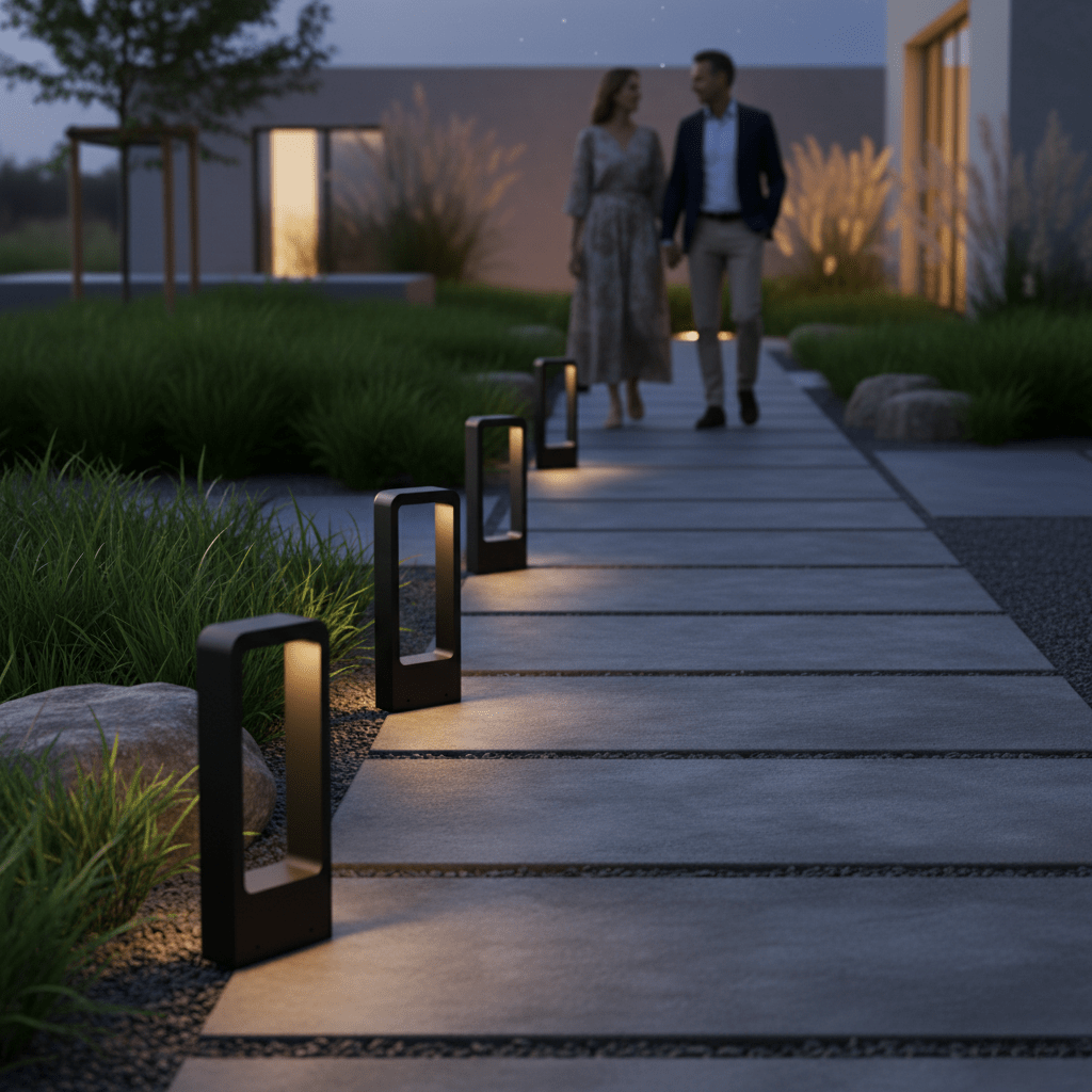 LuxeBeam Solar-Powered Pathway Lights for Gardens