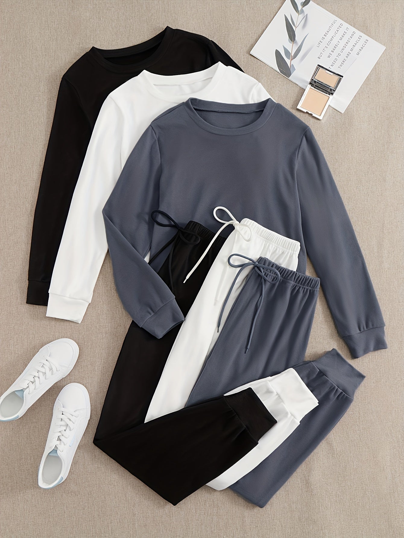 Lounge Set | Adjustable Joggers | All-Day Breathable Comfort | Polyester