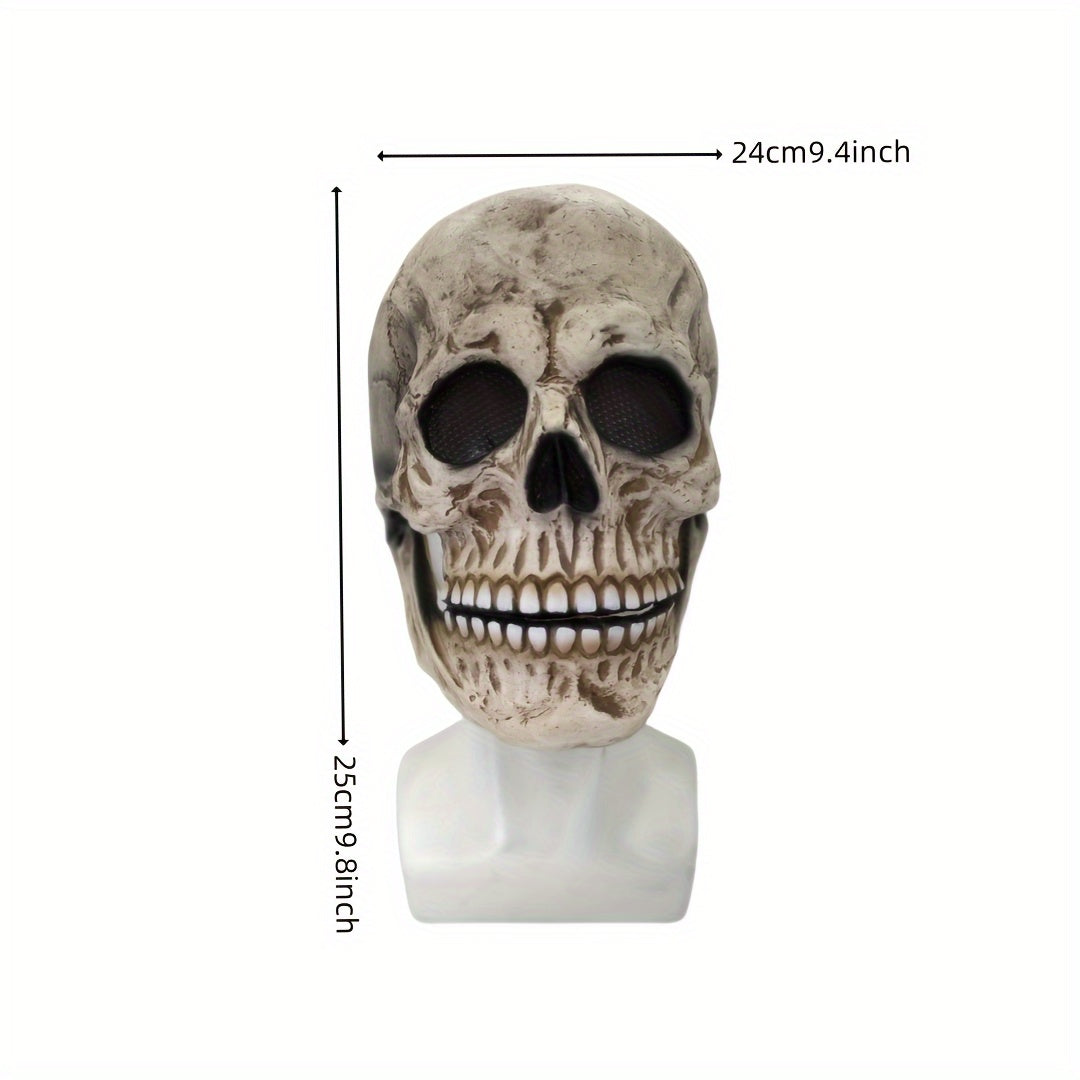 Realistic Halloween Skull Mask with Movable Jaw – Durable Latex Horror Accessory