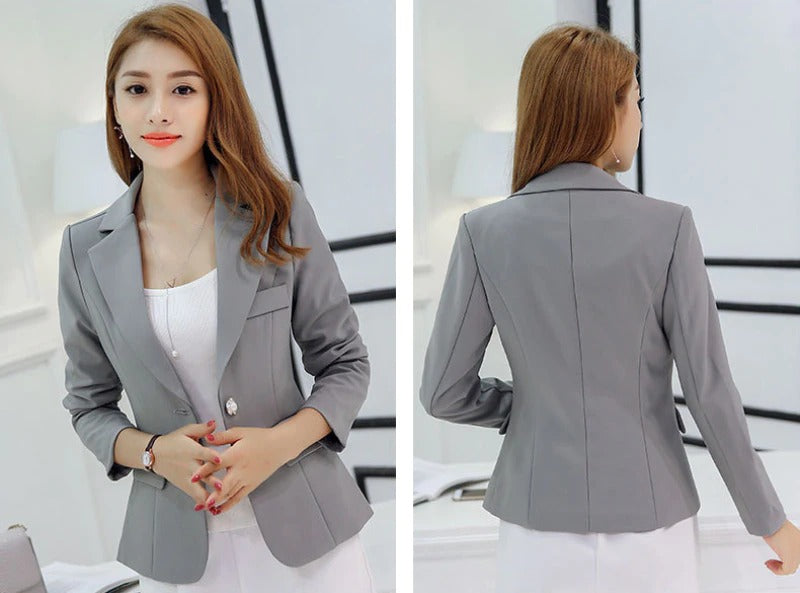 Women’s Blazer | Slim Fit Notch-Lapel | Polyester-Cotton Blend | Versatile Office Wear