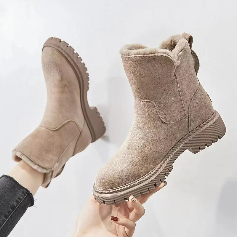 Women’s Mid-Calf Winter Boots | Plush Lining & Zipper Closure | Rubber Outsole | Warm and Slip-Resistant