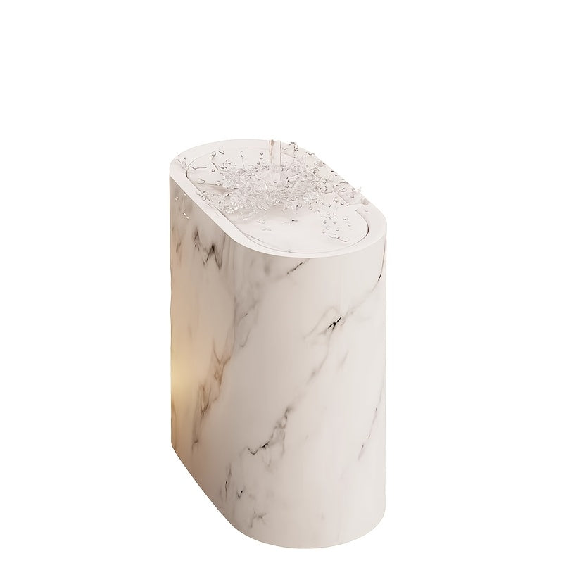 Elegant Marble Design Waste Bin | Chic Kitchen & Bath Can with Lid