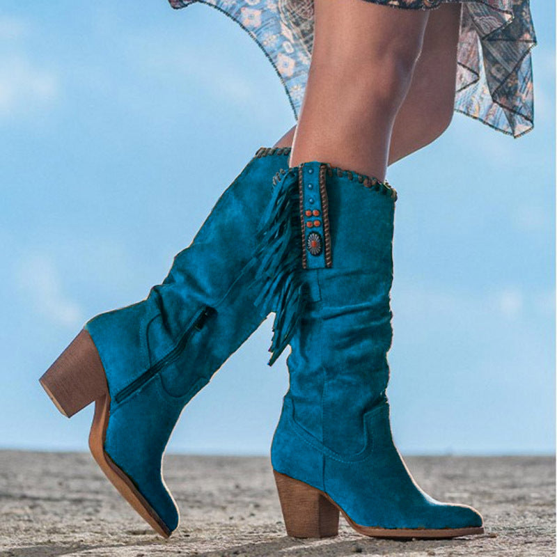 Women’s Western Boots | Pointed Toe & Side Zipper | PU Upper & Rubber Sole | Comfortable Fit