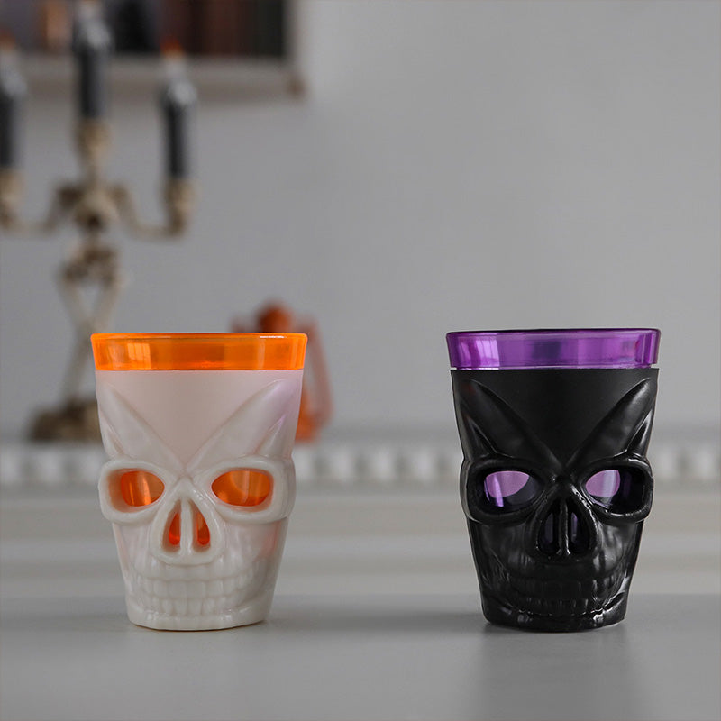 LED Skull Wine Glasses for Halloween Party – Glowing Spooky Drinkware Set
