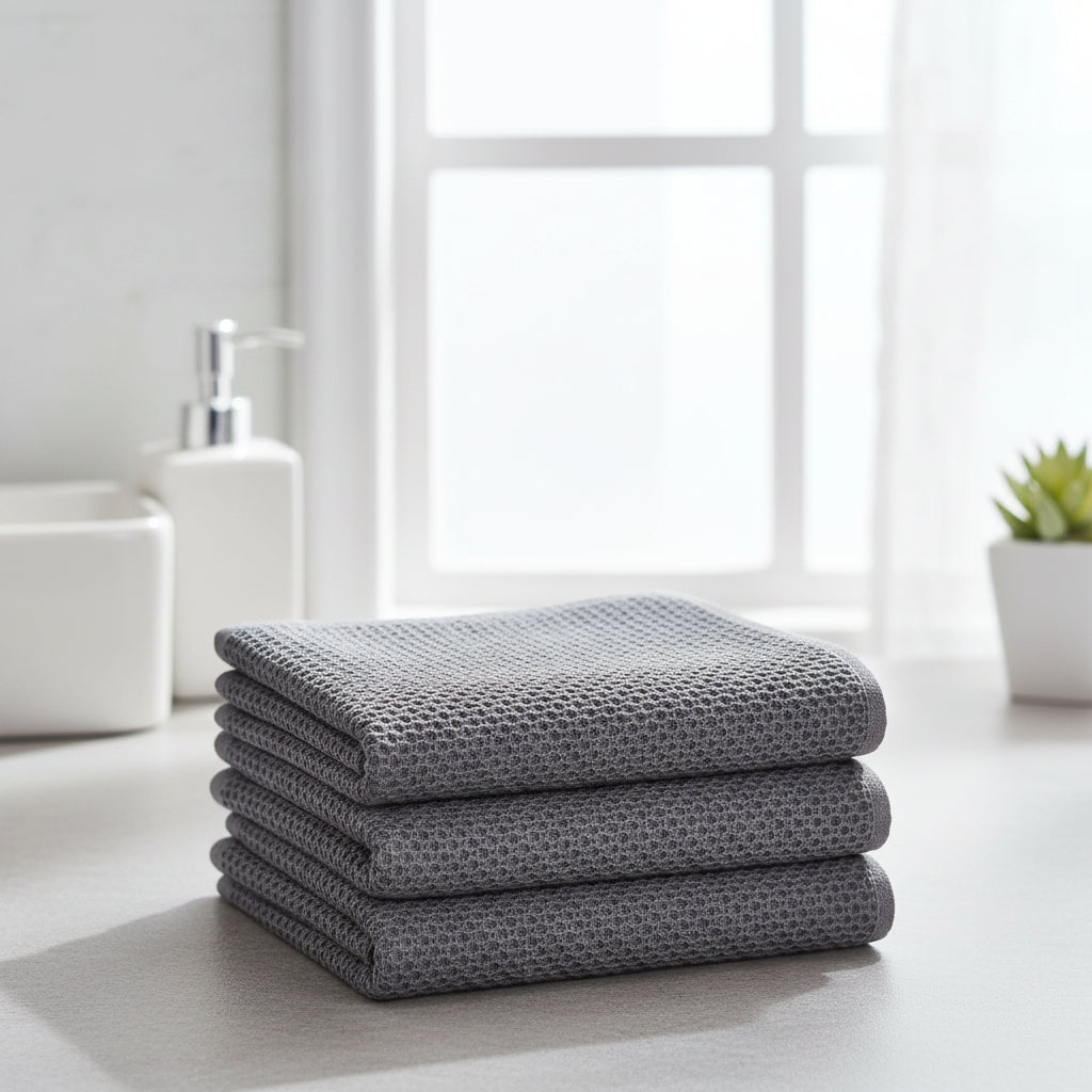 Premium Cotton Kitchen Cloths Set – Highly Absorbent Waffle Texture