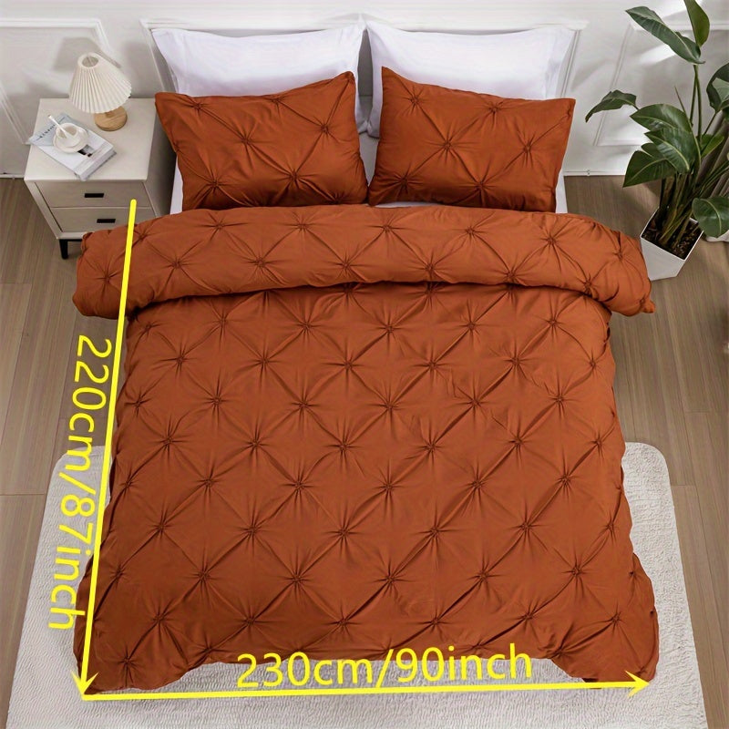 Duvet Cover Set | Quilted Texture | Breathable All-Season Comfort | Polyester