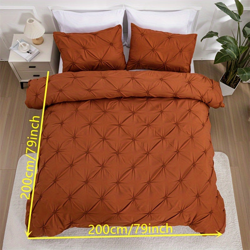 Duvet Cover Set | Quilted Texture | Breathable All-Season Comfort | Polyester