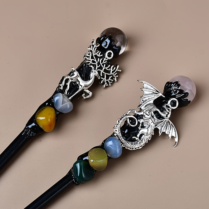 Handcrafted Crystal Witch Wand Halloween Costume Accessory