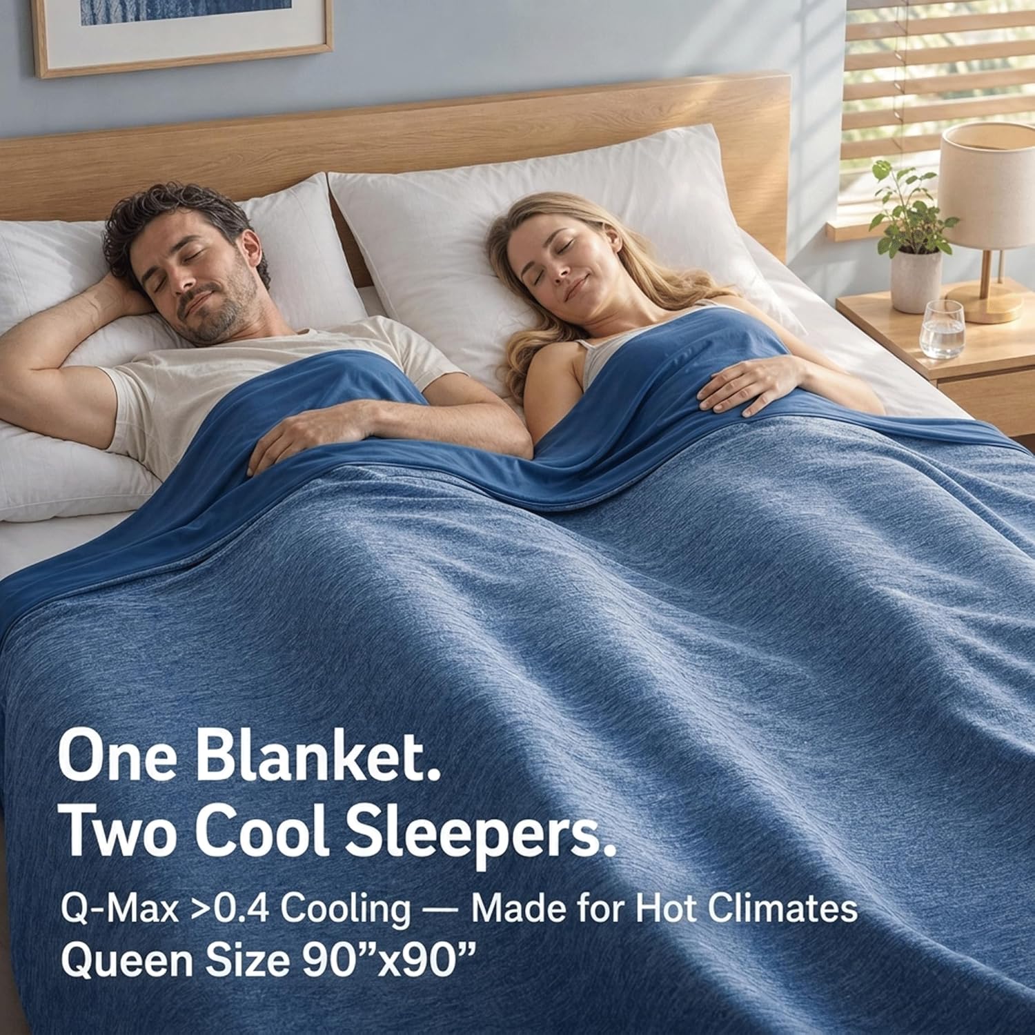 Queen Size Lightweight Cooling Blanket for Hot Sleepers with Q-Max >0.4