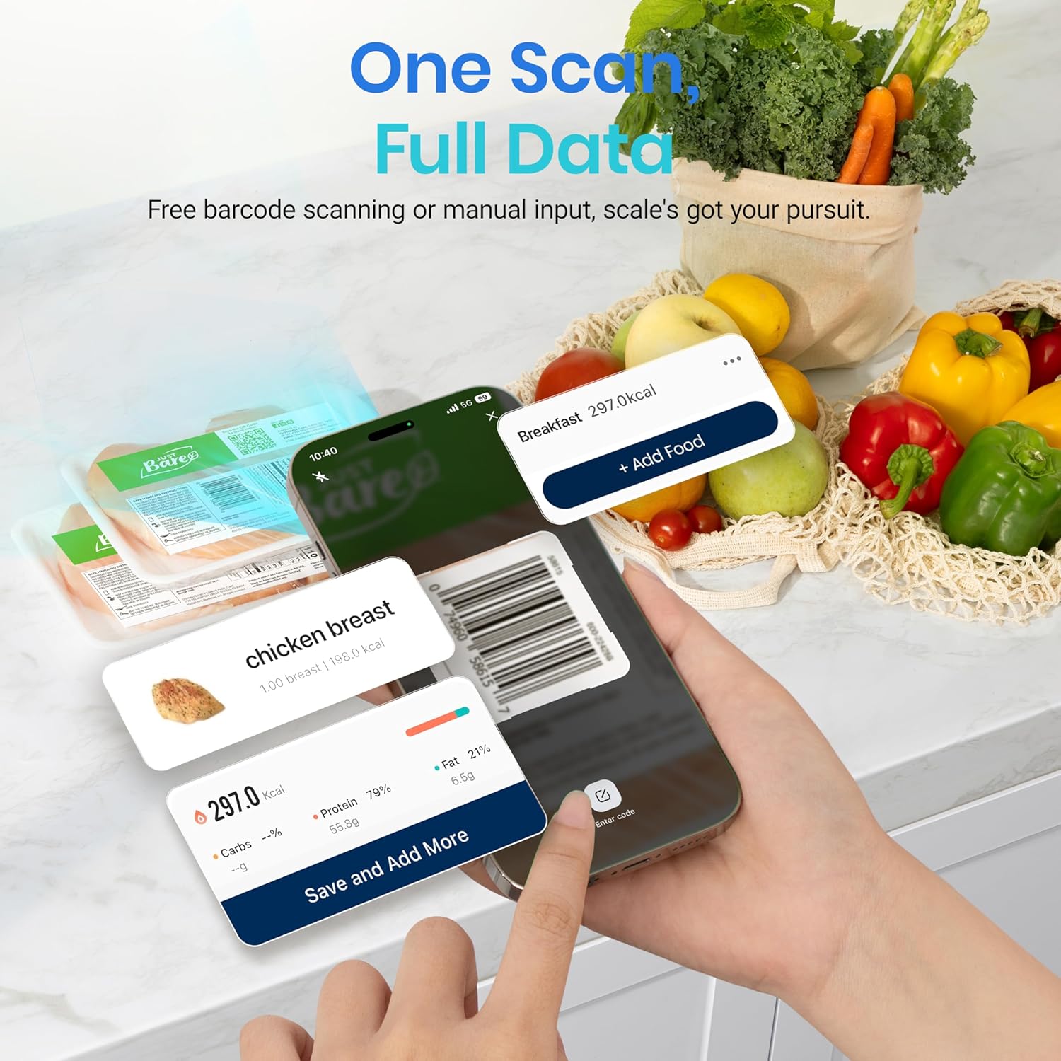 Smart Kitchen Scale with Nutritional Calculator for Healthy Cooking