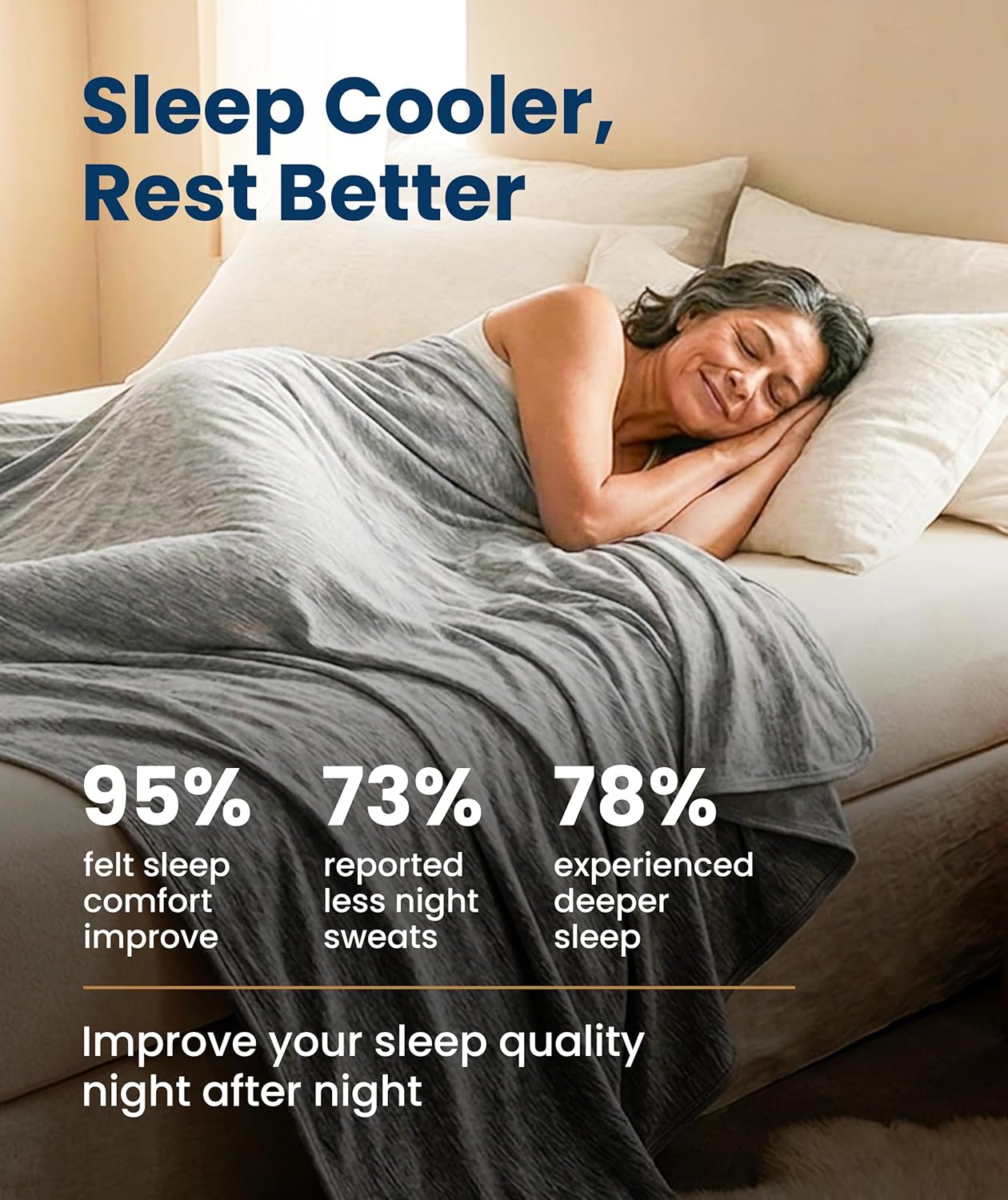 Breathable Cooling Blanket for Warm Sleepers – Lightweight Comfort Throw