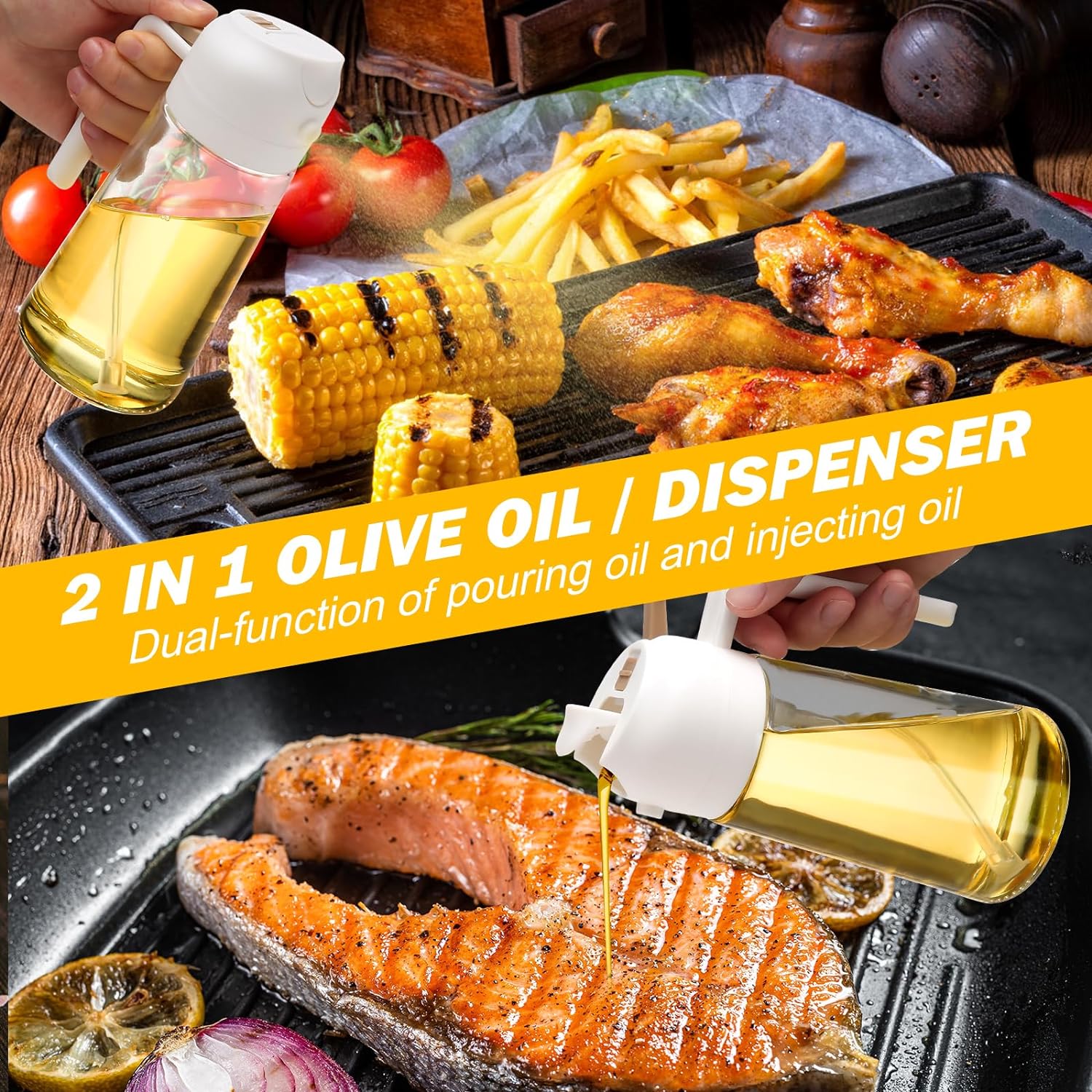 Dual-Function Oil Sprayer and Dispenser Set