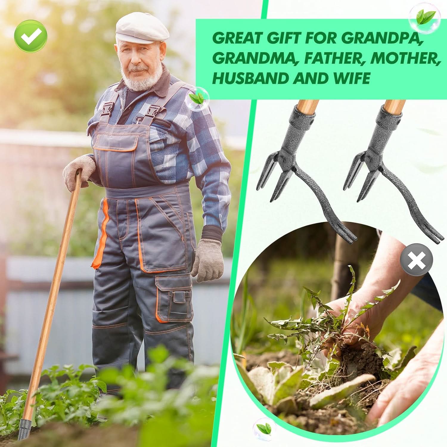 4-Prong Claw Garden Tool for Effective Weed Removal