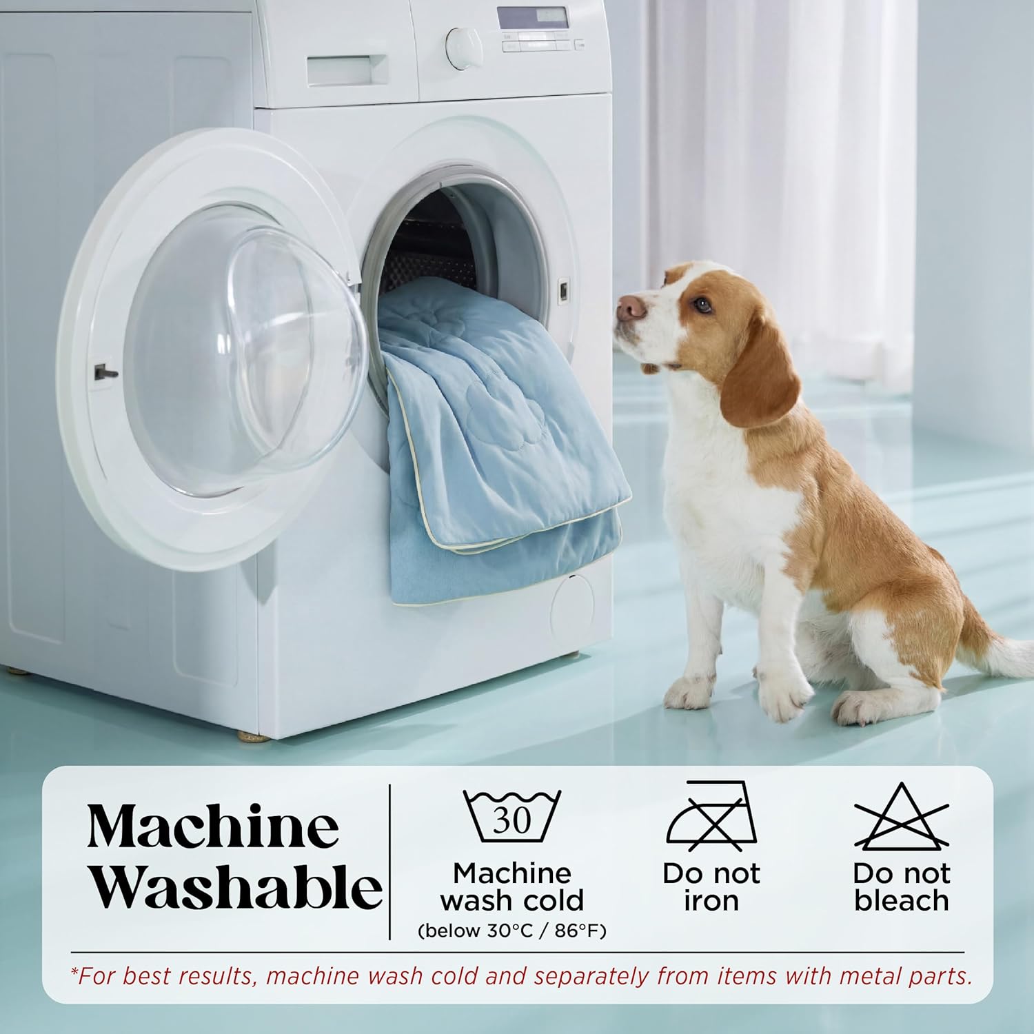 Cooling Dog Blanket with Q-MAX>0.4 | Washable Summer Throw for Pets