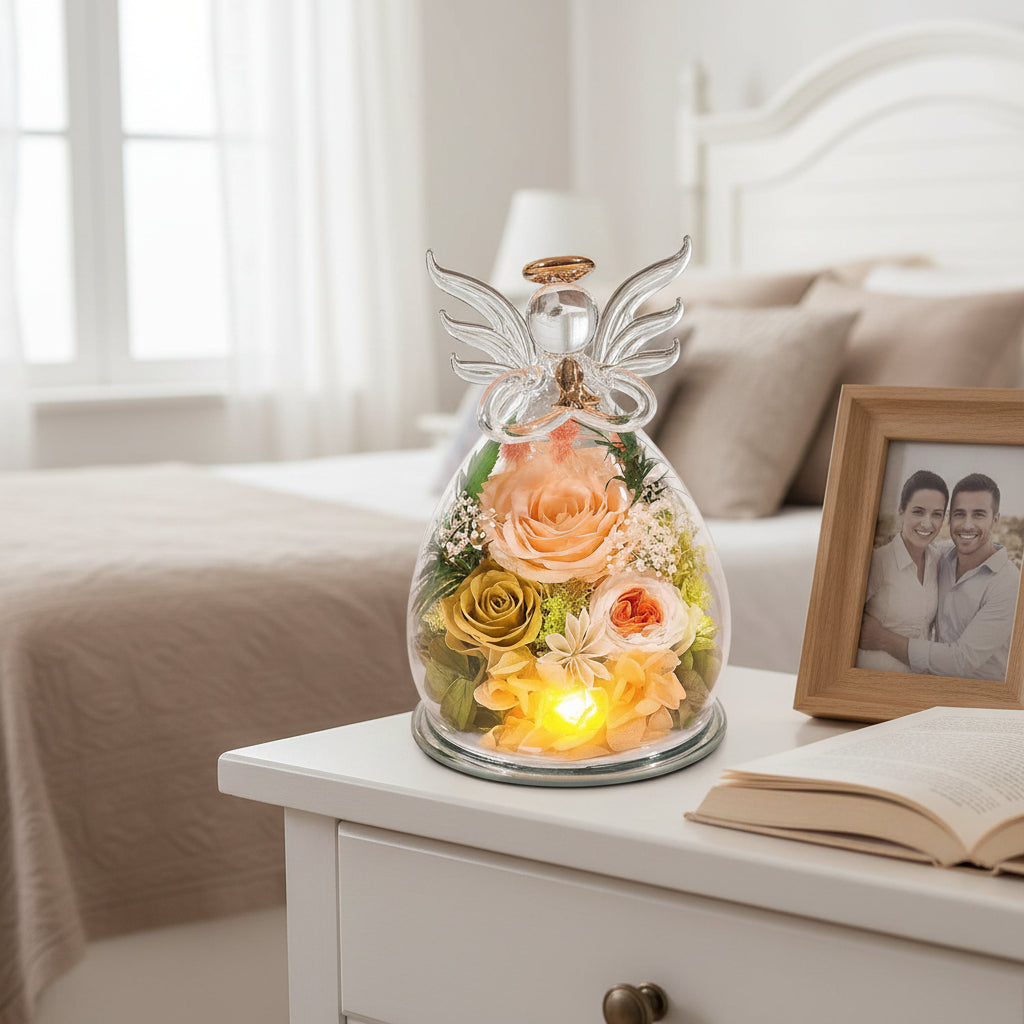 Timeless Rose Guardian in Glass Dome with Soft LED Lighting