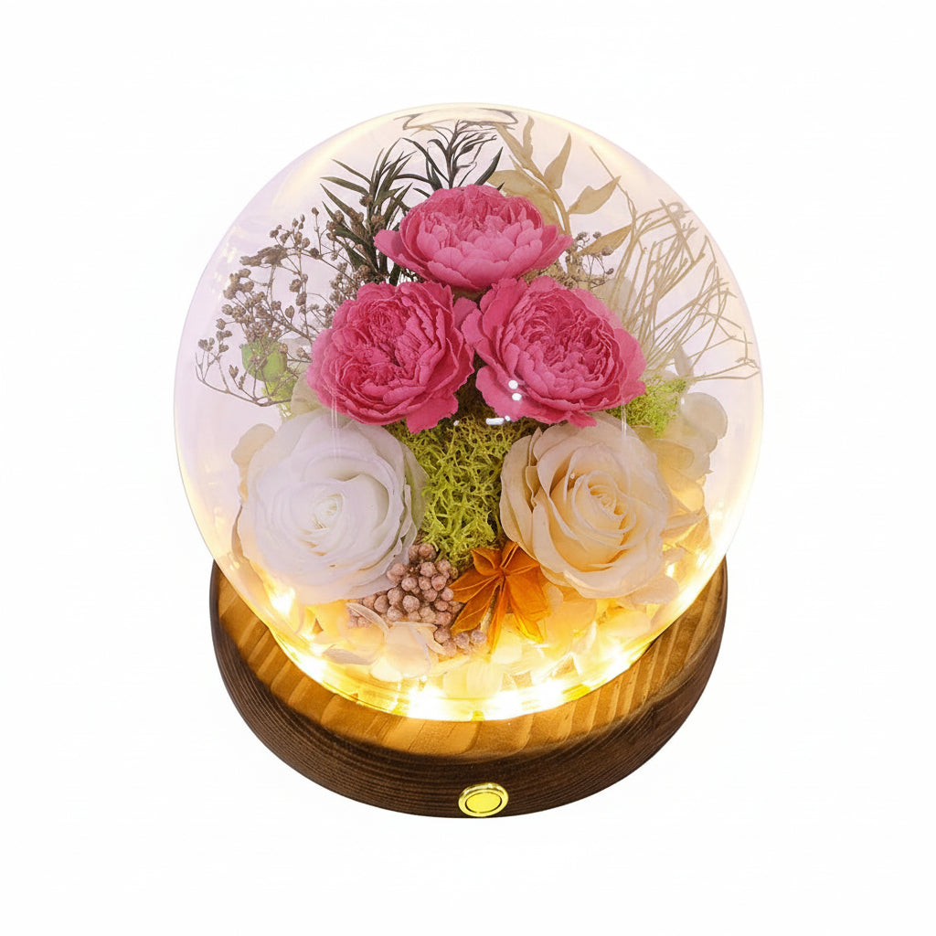 Illuminated Rose Keepsake Dome for Heartfelt Gifting