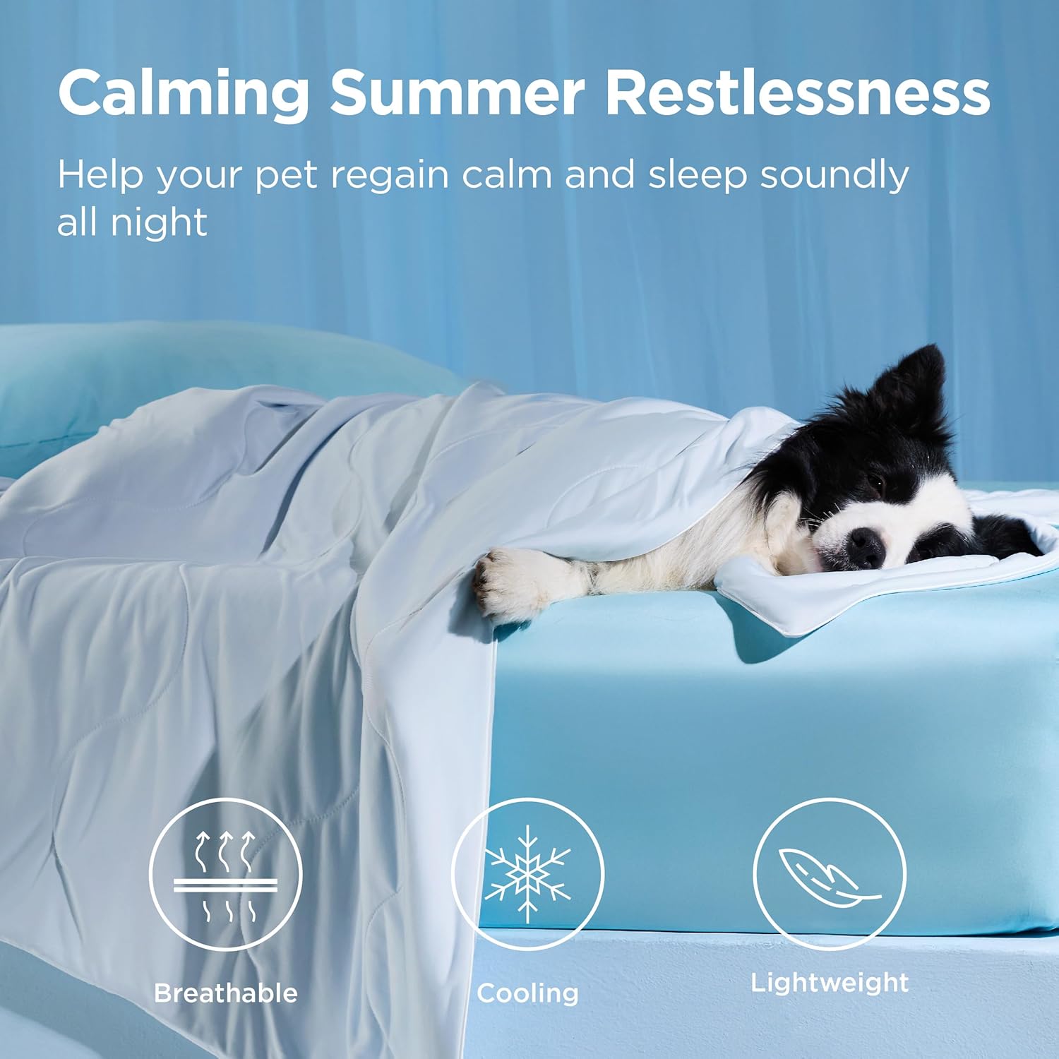 Cooling Blanket for Large Dogs - Breathable Air-Core Dog Mat, Washable