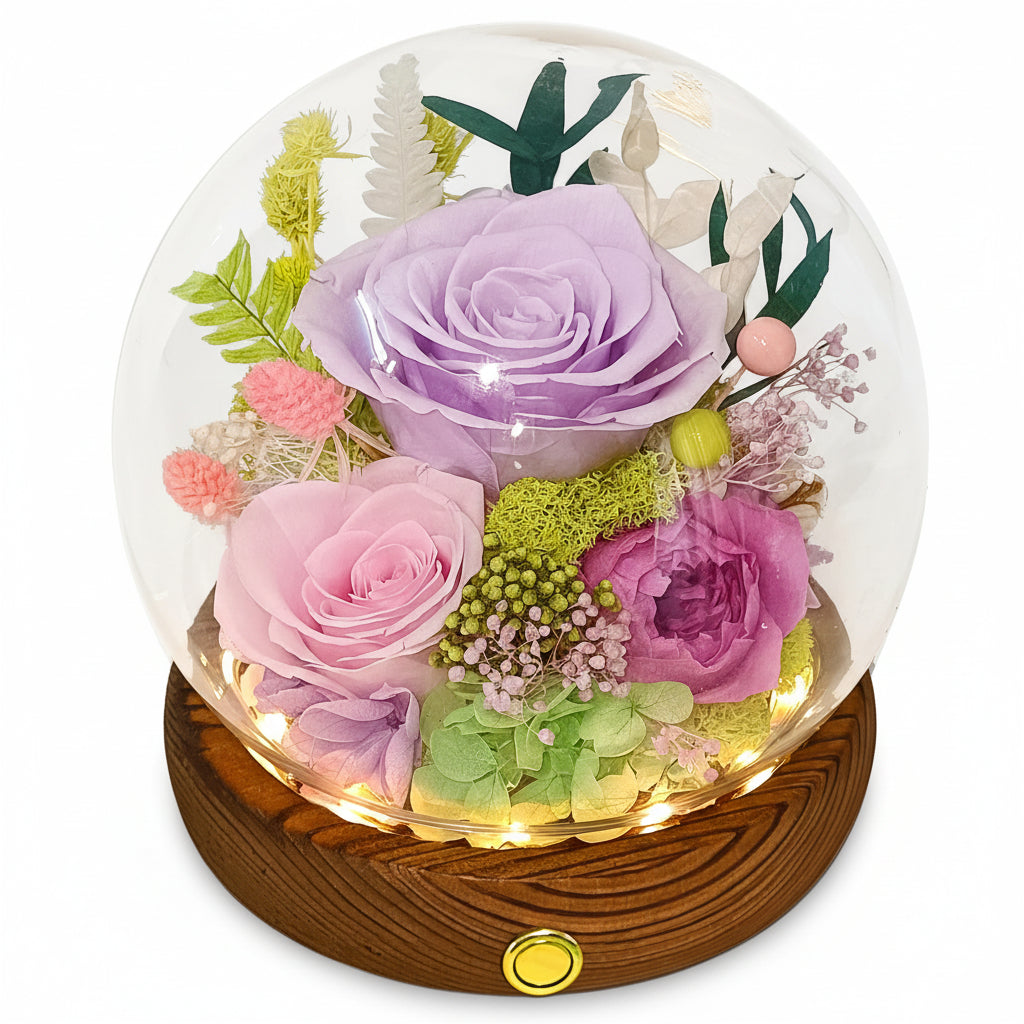 Illuminated Rose Keepsake Dome for Heartfelt Gifting