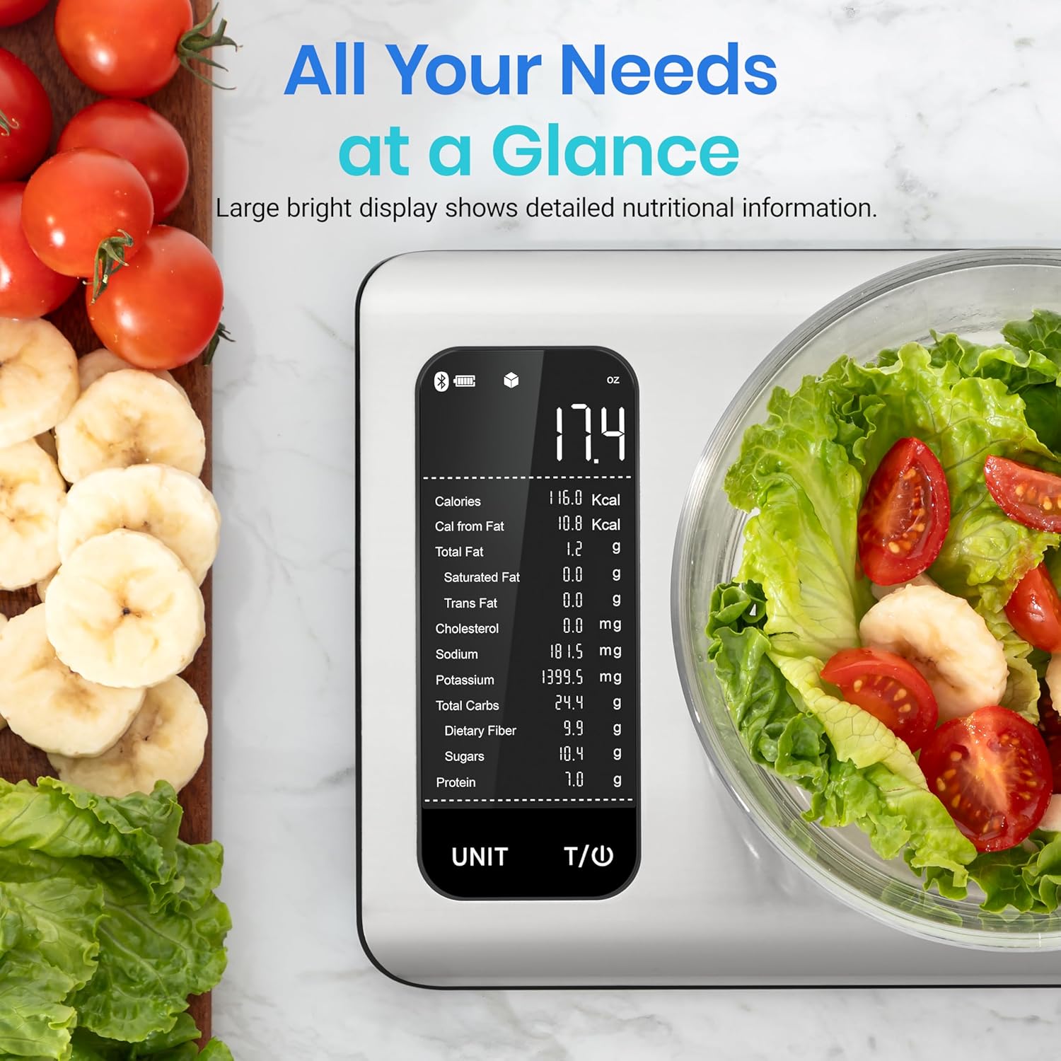 Smart Kitchen Scale with Nutritional Calculator for Healthy Cooking