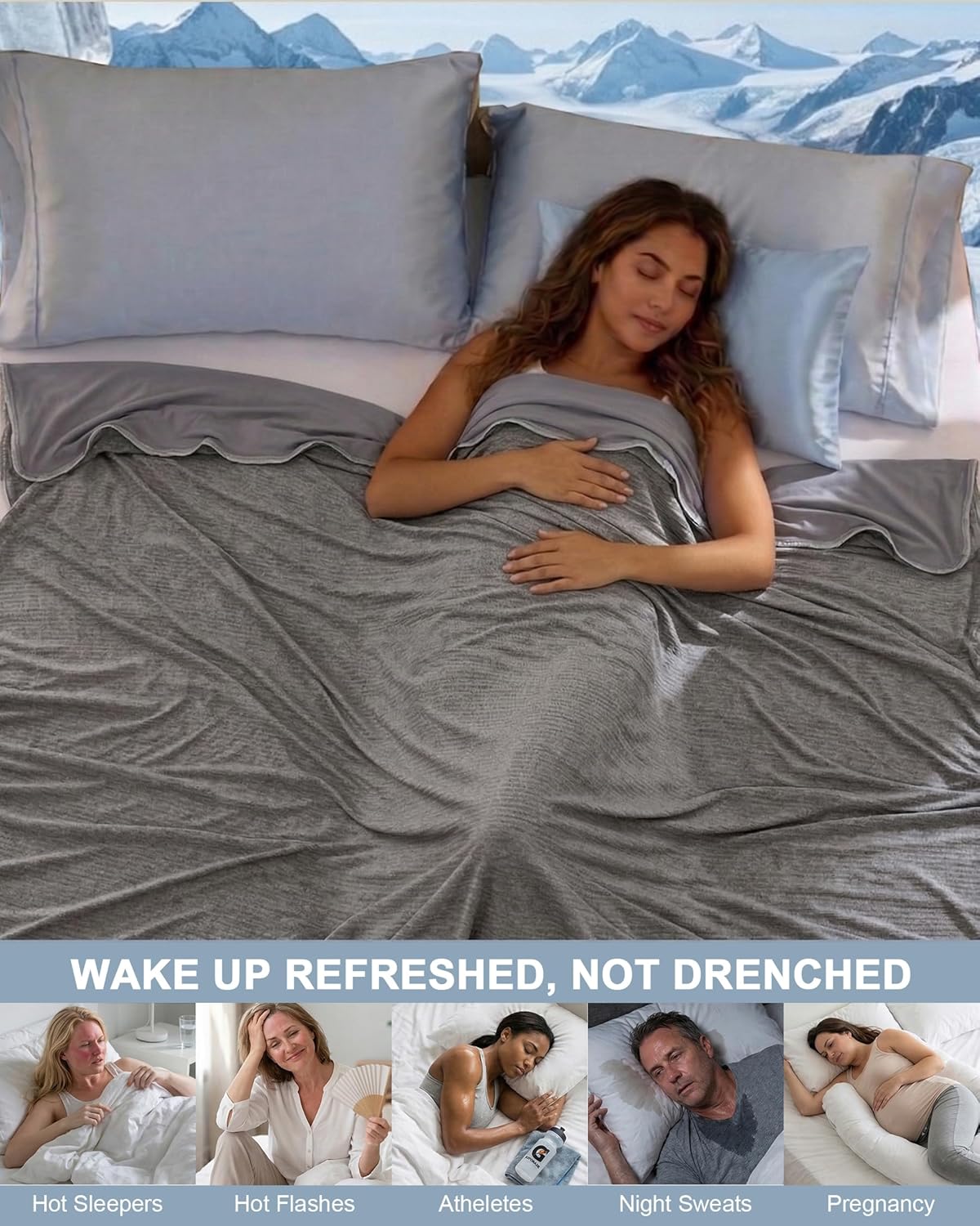 Lightweight Cooling Blanket for Hot Sleepers | Breathable Q-Max > 0.4
