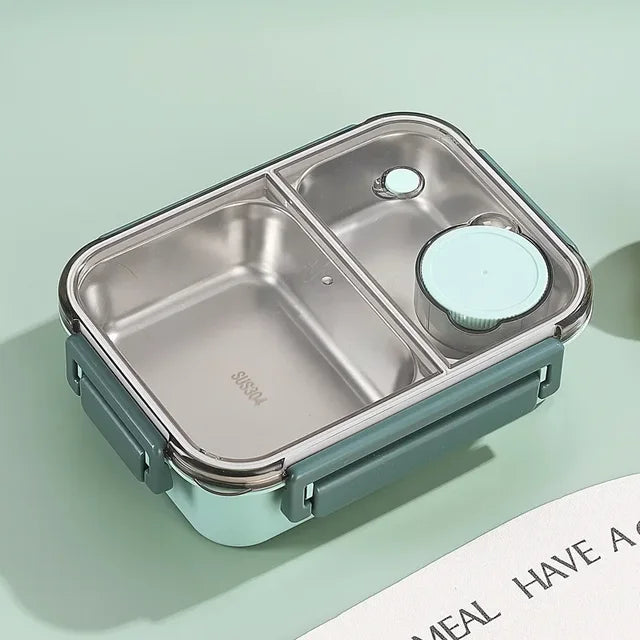 Insulated Lunch Box | Three-Compartment Design | Leak-Proof Lid | Compact & Portable