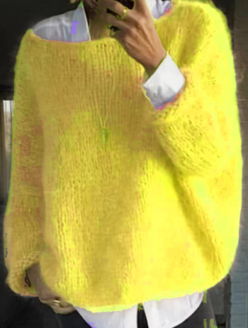 Women’s Sweater | Oversized Fuzzy Knit & Off-Shoulder | High-Quality Fabric | Warm Comfort for Autumn and Winter