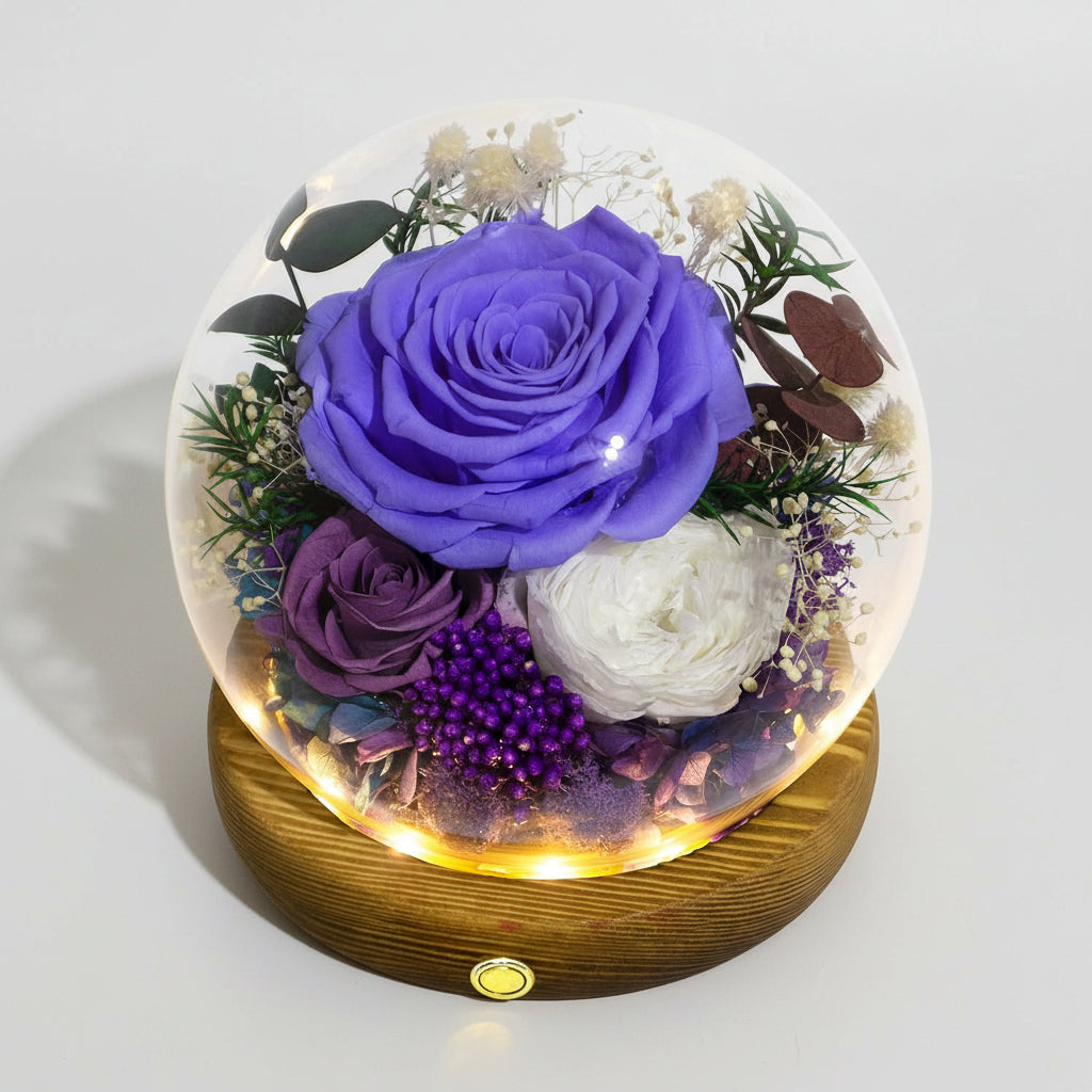 Illuminated Rose Keepsake Dome for Heartfelt Gifting