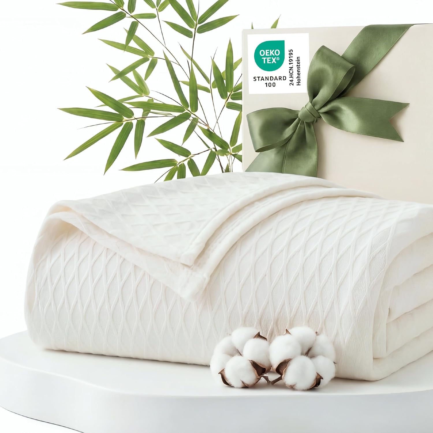 Cooling Bamboo Rayon Throw Blanket for Hot Sleepers - Lightweight Summer Comfort
